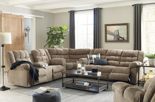 Workhorse Cocoa Reclining Sectional - Lara Furniture