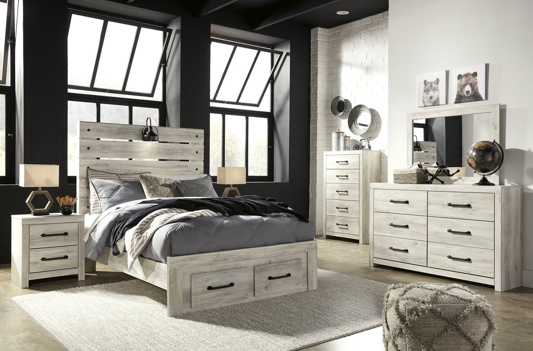 [SPECIAL] Cambeck Whitewash Full Footboard Storage Bedroom Set