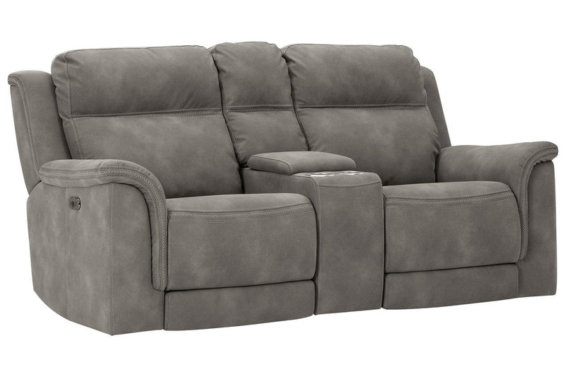 Next - Gen DuraPella Slate Power Reclining Loveseat with Console - Lara FurniturePower Reclining Loveseat