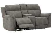 Next - Gen DuraPella Slate Power Reclining Loveseat with Console - Lara FurniturePower Reclining Loveseat