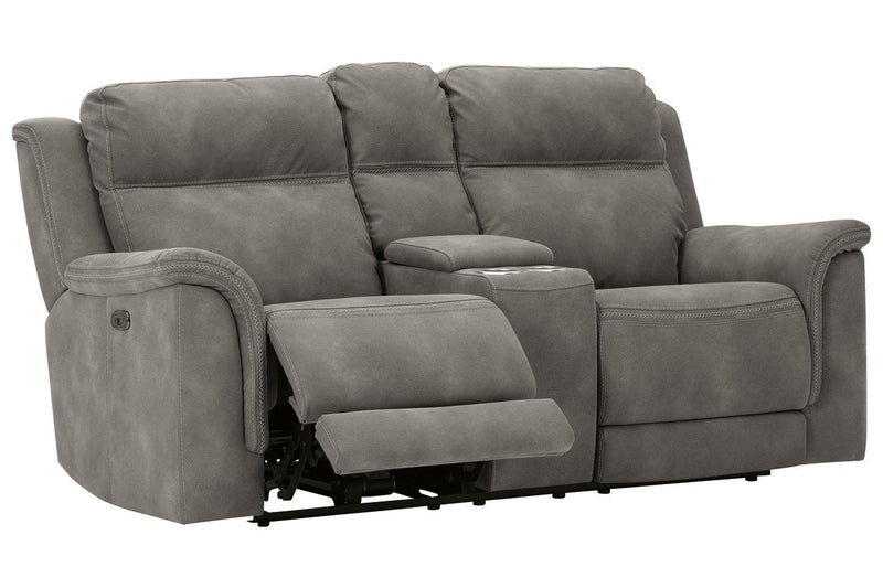 Next - Gen DuraPella Slate Power Reclining Loveseat with Console - Lara FurniturePower Reclining Loveseat