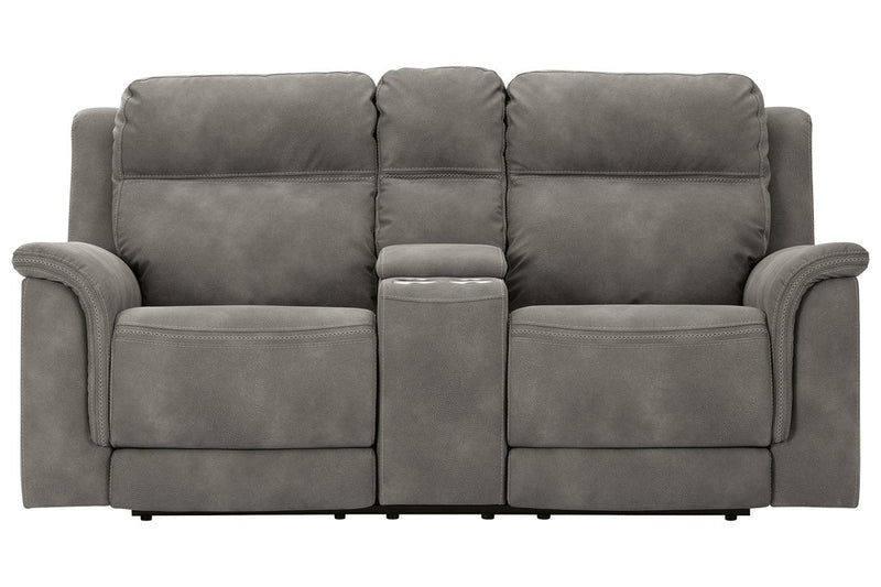 Next - Gen DuraPella Slate Power Reclining Loveseat with Console - Lara FurniturePower Reclining Loveseat