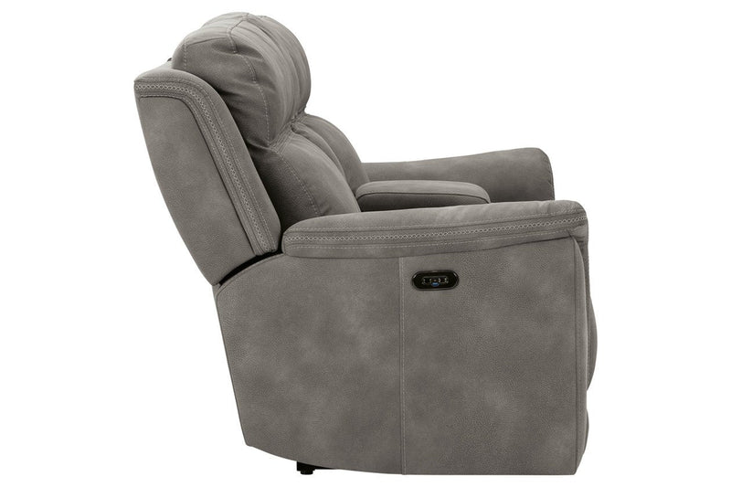 Next - Gen DuraPella Slate Power Reclining Loveseat with Console - Lara FurniturePower Reclining Loveseat