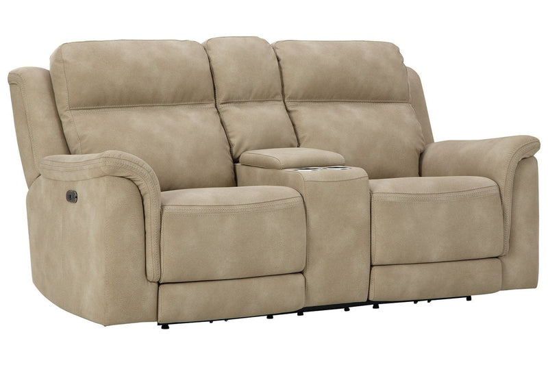 Next - Gen DuraPella Sand Power Reclining Loveseat with Console - Lara FurniturePower Reclining Loveseat