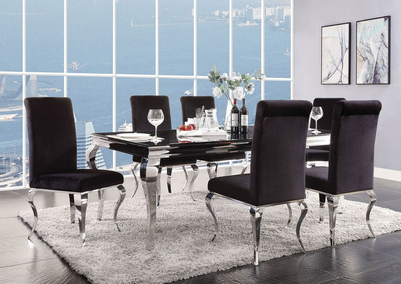 [HOT DEAL] Fabiola Black Glass Dining Set