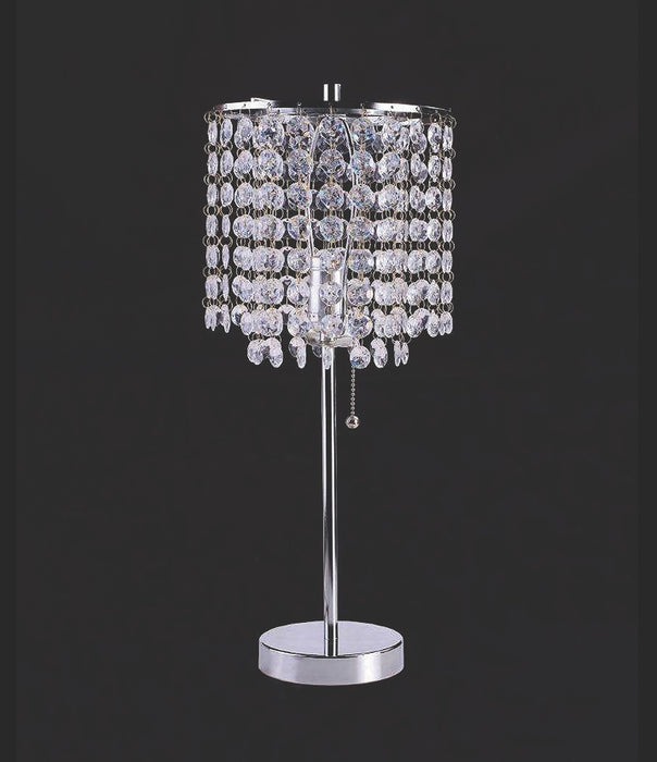 Chandelier Chrome 19" Table Lamp - Lara Furniture