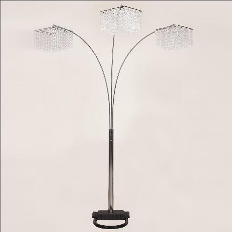 Crystal Chrome 87" Floor Lamp - Lara Furniture