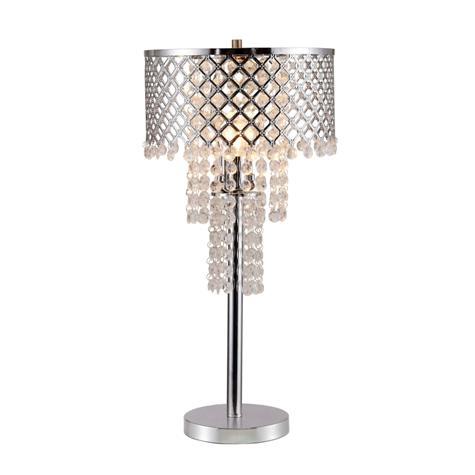Crystal On Mesh Chrome 28" Touch Table Lamp - 6239T-1 - Lara Furniture