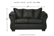 Darcy Black Loveseat - Lara FurnitureLoveseat