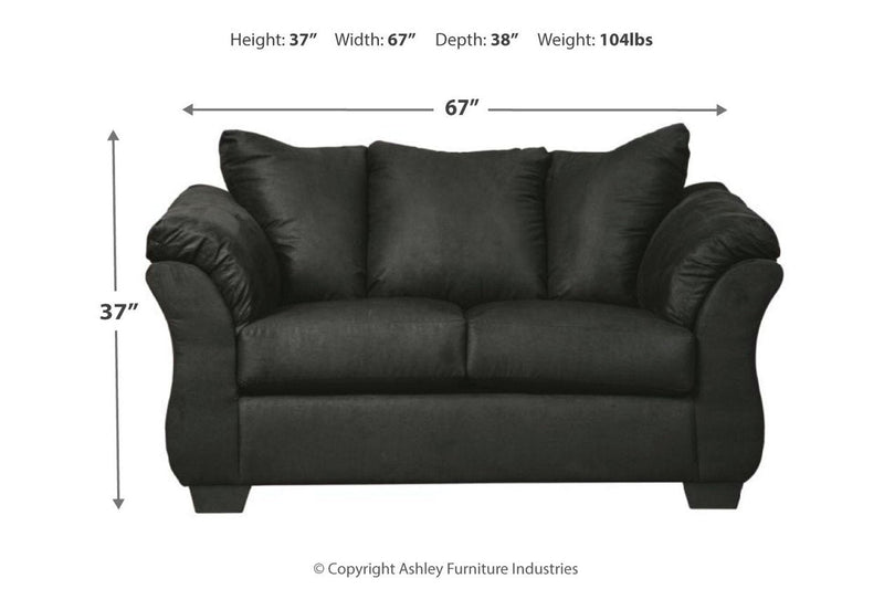 Darcy Black Loveseat - Lara FurnitureLoveseat