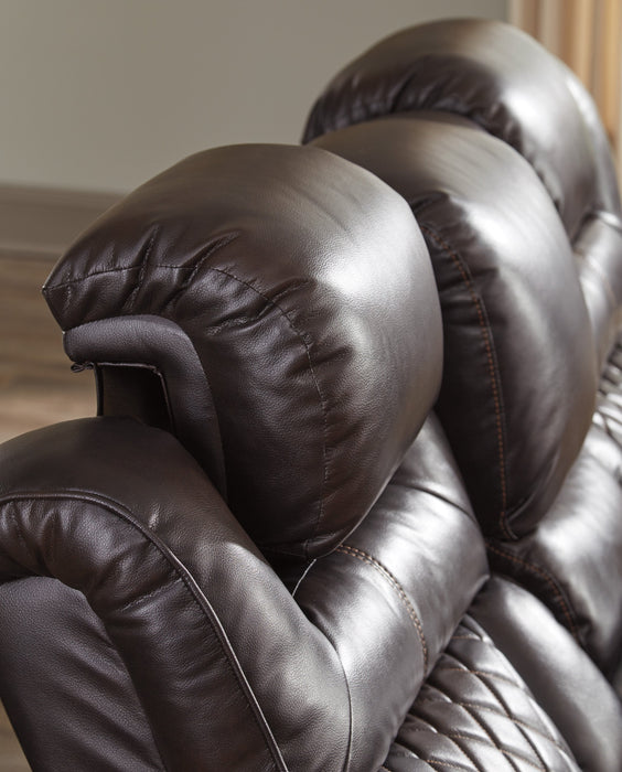 Warnerton Chocolate Power Reclining Living Room Set - Lara Furniture