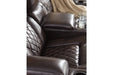 Warnerton Chocolate Power Reclining Sofa - Lara Furniture