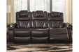 Warnerton Chocolate Power Reclining Sofa - Lara Furniture