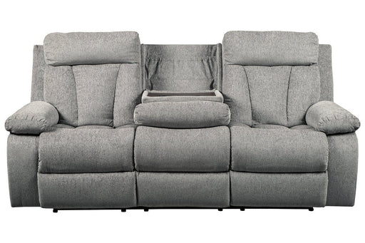 Mitchiner Fog Reclining Sofa with Drop Down Table - Lara Furniture