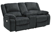 Draycoll Slate Power Reclining Loveseat with Console - Lara FurniturePower Reclining Loveseat
