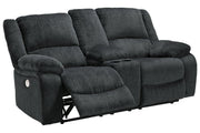 Draycoll Slate Power Reclining Loveseat with Console - Lara FurniturePower Reclining Loveseat