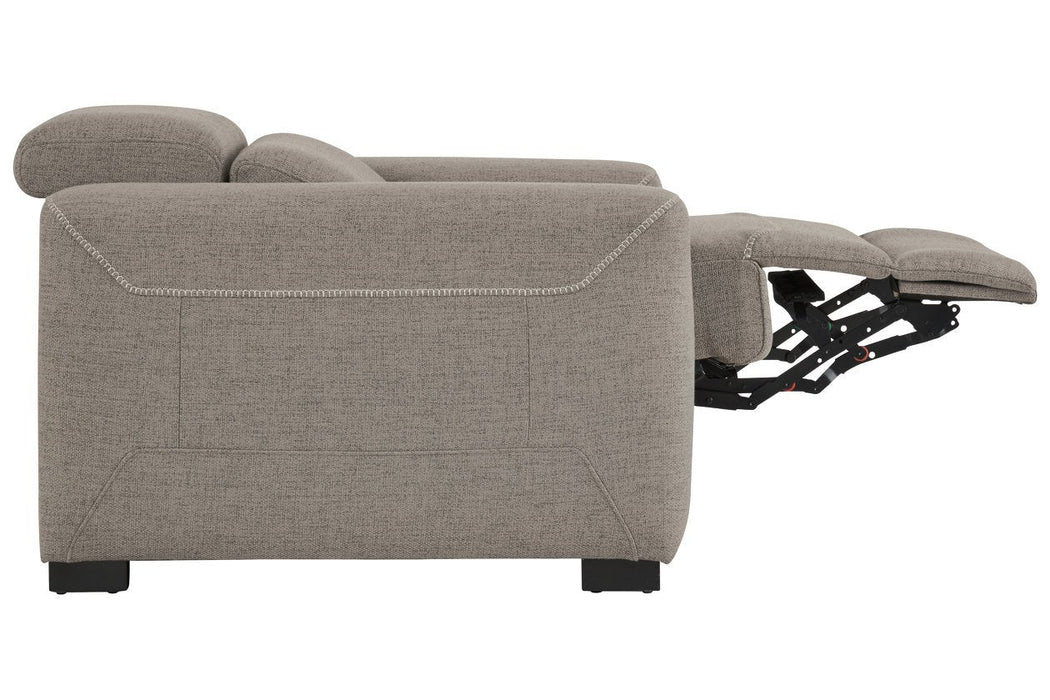 Mabton Gray Power Recliner - Lara Furniture