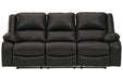 Calderwell Black Reclining Sofa - Lara Furniture