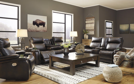 Team Time Chocolate Power Reclining Living Room Set - Lara Furniture