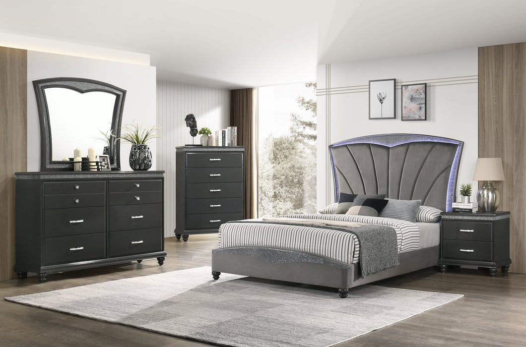 Frampton Gray LED Platform Bedroom Set