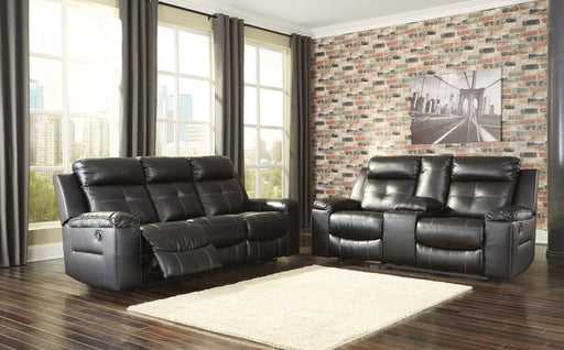 Kempten Black LED Reclining Living Room Set - Lara Furniture