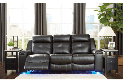 Kempten Black Reclining Sofa - Lara Furniture