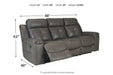 Jesolo Dark Gray Reclining Sofa - Lara Furniture