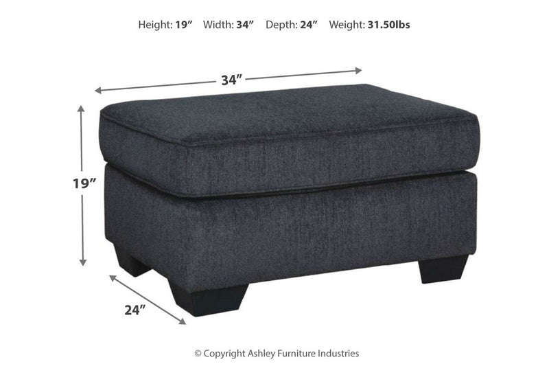 Altari Slate Ottoman - Lara FurnitureOttoman