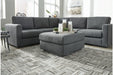 Candela Charcoal Oversized Accent Ottoman - Lara Furniture