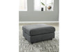 Candela Charcoal Oversized Accent Ottoman - Lara Furniture