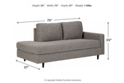 Lyman Graphite Right-Arm Facing Corner Chaise - 9330317 - Lara Furniture