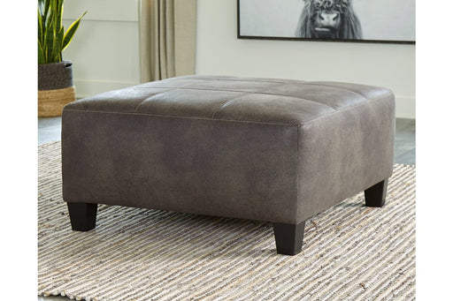 Navi Smoke Oversized Accent Ottoman - Lara Furniture