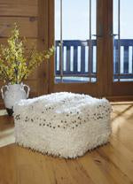 Celeste Cream Pouf - Lara Furniture