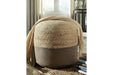 Sweed Valley Natural/Charcoal Pouf - Lara Furniture