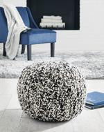 Latricia Black/White Pouf - Lara Furniture