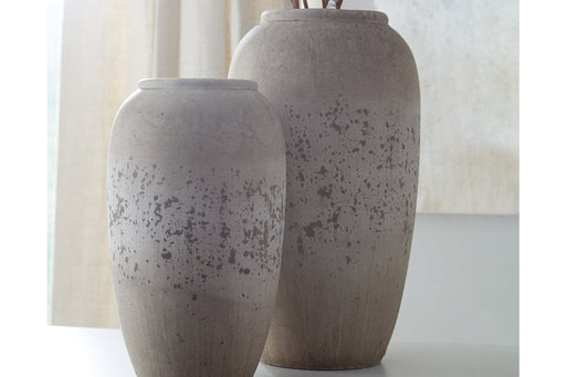 Dimitra Brown/Cream Vase (Set of 2) - Lara Furniture