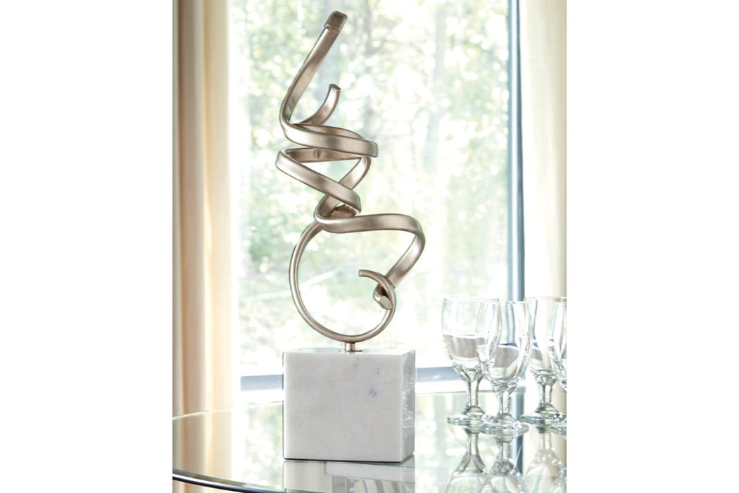 Pallaton Champagne/White Sculpture - Lara Furniture