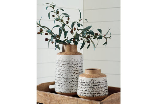Meghan Tan/Black Vase (Set of 2) - Lara Furniture