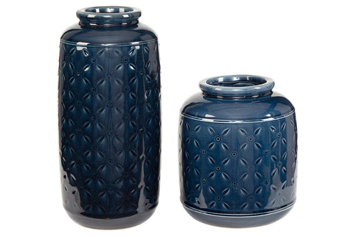 Marenda Navy Blue Vase (Set of 2) - Lara Furniture