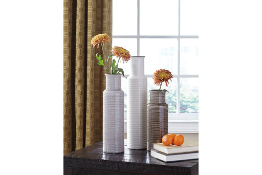 Deus Gray/White/Brown Vase (Set of 3) - Lara Furniture
