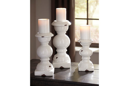 Devorah Antique White Candle Holder (Set of 3) - Lara Furniture