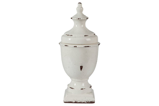 Devorit Antique White Jar - Lara Furniture