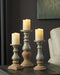 Emele Taupe Candle Holder (Set of 3) - Lara Furniture