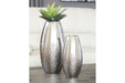 Dinesh Silver Finish Vase (Set of 2) - Lara Furniture