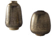 Miette Antique Brass Finish Vase (Set of 2) - Lara Furniture