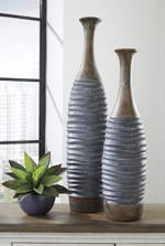 BLAYZE Antique Gray/Brown Vase (Set of 2) - Lara Furniture