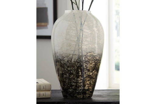 Mirielle White/Gray Vase - Lara Furniture