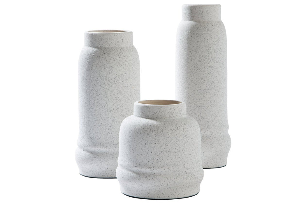 Jayden White Vase (Set of 3) - Lara Furniture