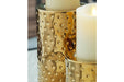 Marisa Gold Finish Candle Holder (Set of 2) - Lara Furniture