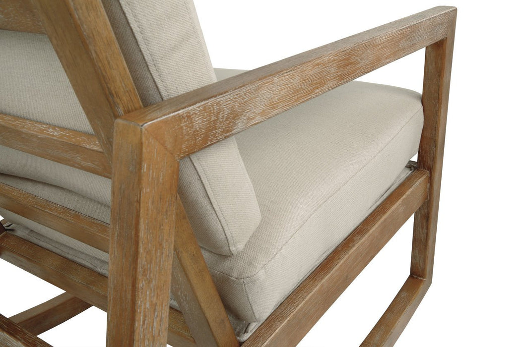 Novelda Neutral Rocker Accent Chair - Lara Furniture